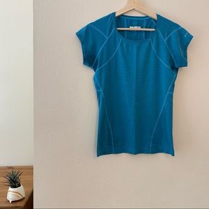 Columbia workout cap-sleeve top in teal